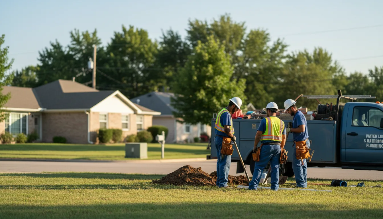 Residential water line and bathroom plumbing service in Independence, KS